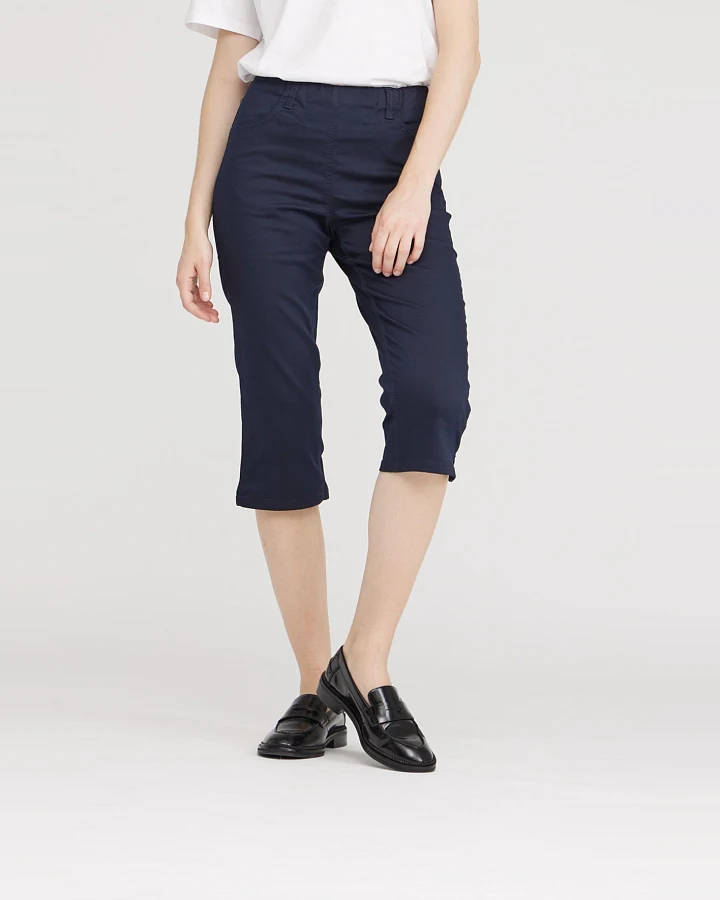 LAURIE Damen vegan Hose Kelly Regular Capri Sl Navy