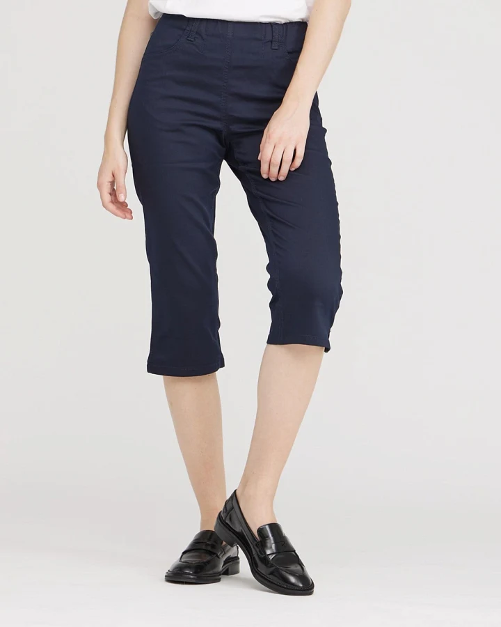 LAURIE Damen vegan Hose Kelly Regular Capri Sl Navy