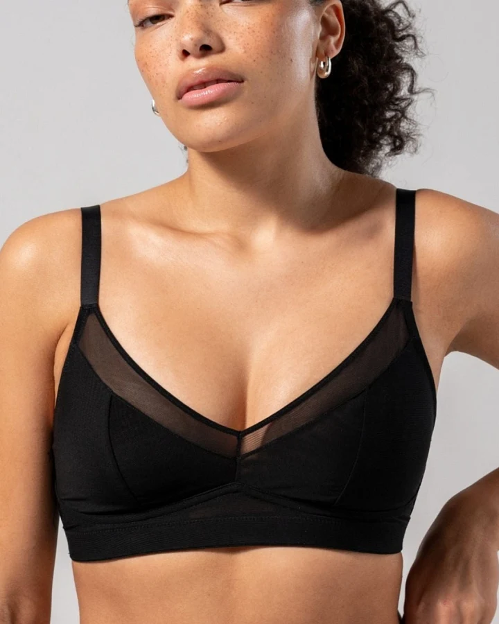 Understatement Damen vegan Mesh Support+ Bralette Schwarz