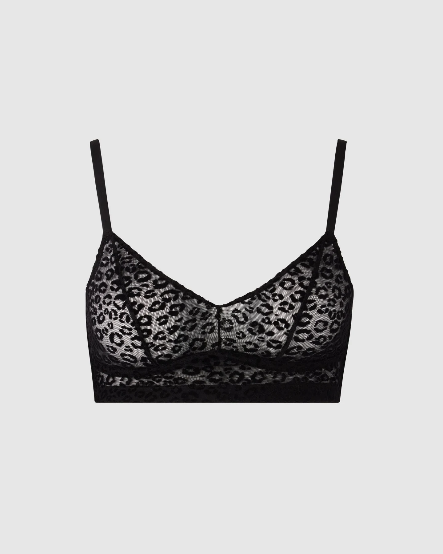 Understatement Damen vegan Mesh Balconette Schwarz Leopard Schwarz Leopard – Ansicht 2