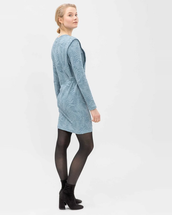 LOVJOI Damen vegan Mini Kleid Abelone Vintage Blue
