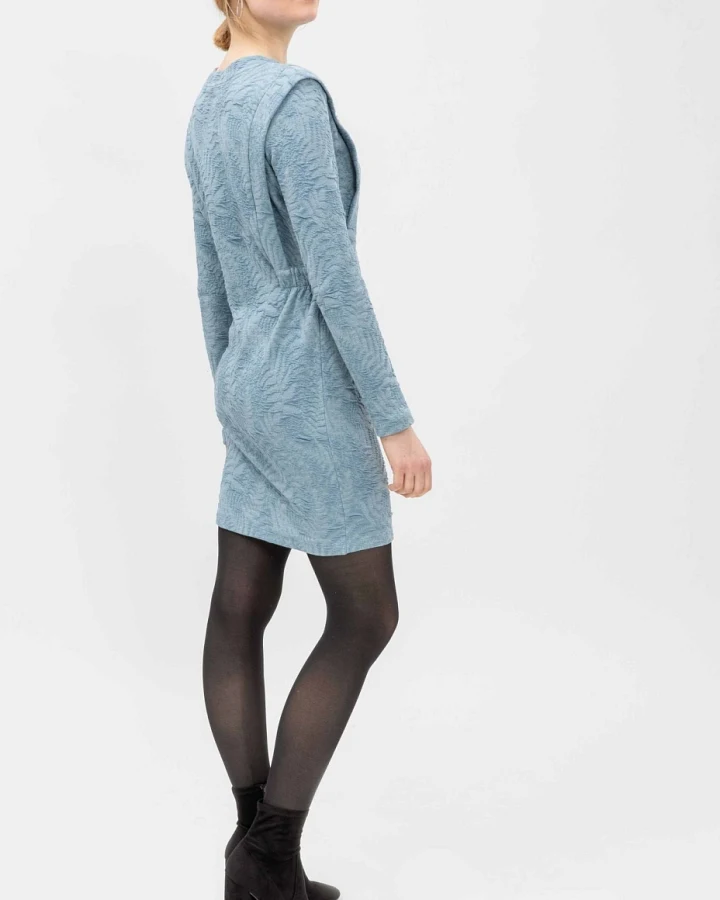 LOVJOI Damen vegan Mini Kleid Abelone Vintage Blue