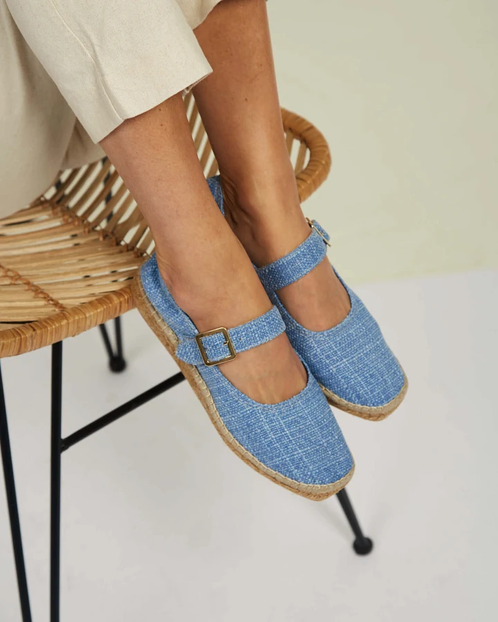 Momoc Damen vegan Chinchón Flats Blau