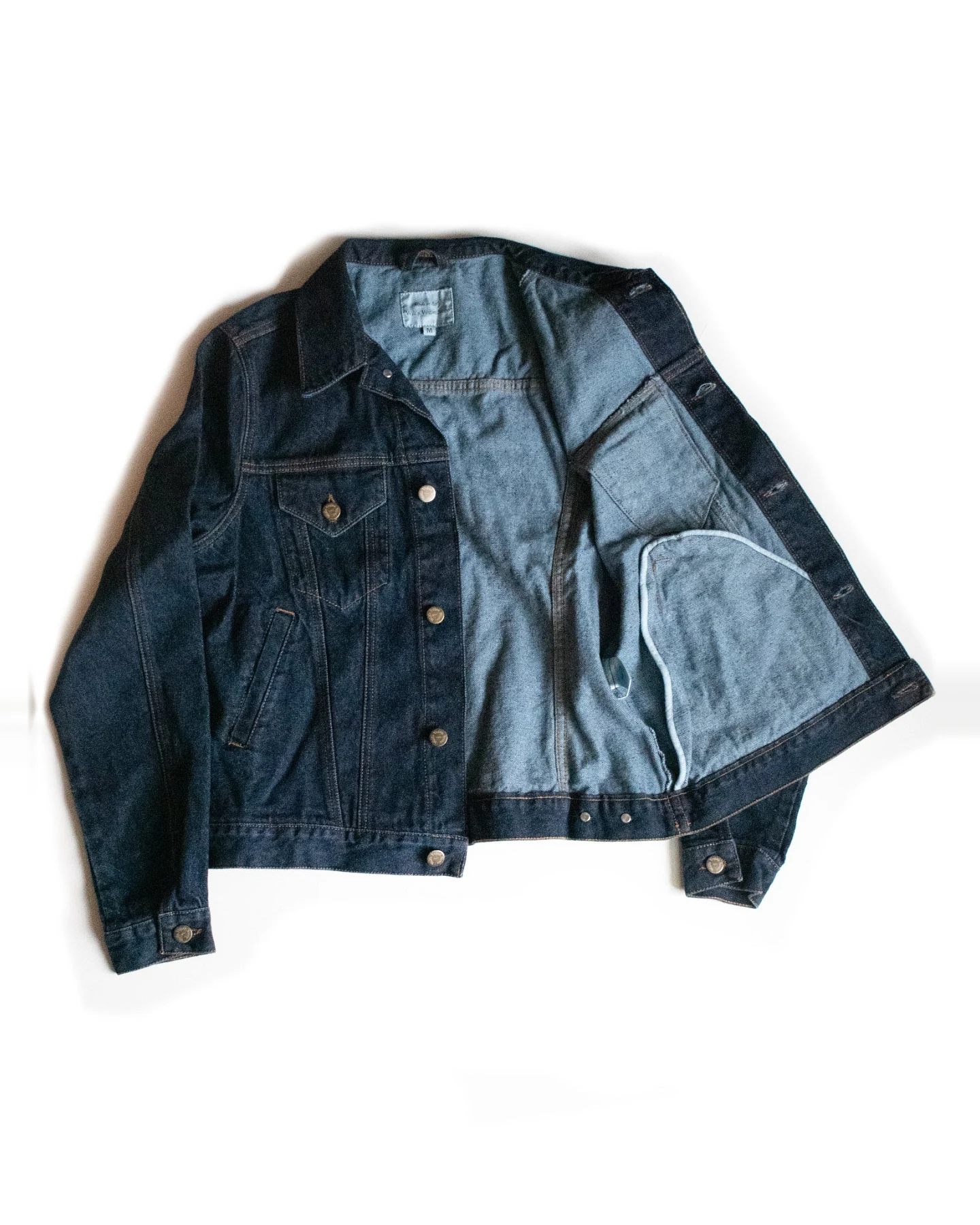 Will's Vegan Store Damen vegan Klassische Denimjacke Für Frauen Dunkelblau – Ansicht 2