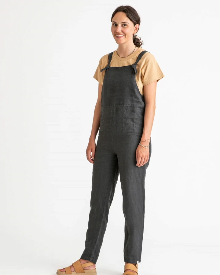 MATONA Damen vegan Overall Leinen Schwarz