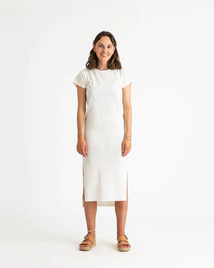 MATONA Damen vegan Tee Dress Chalk
