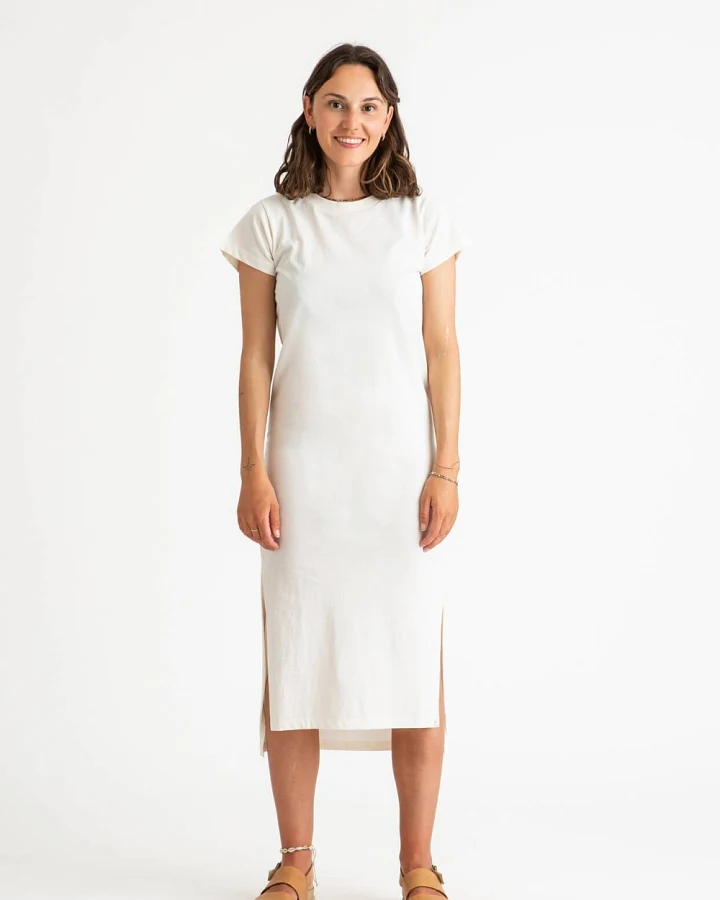 MATONA Damen vegan Tee Dress Chalk