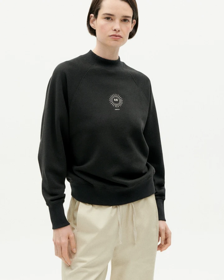 Thinking MU Damen vegan Sweatshirt Fantine Soleil Schwarz