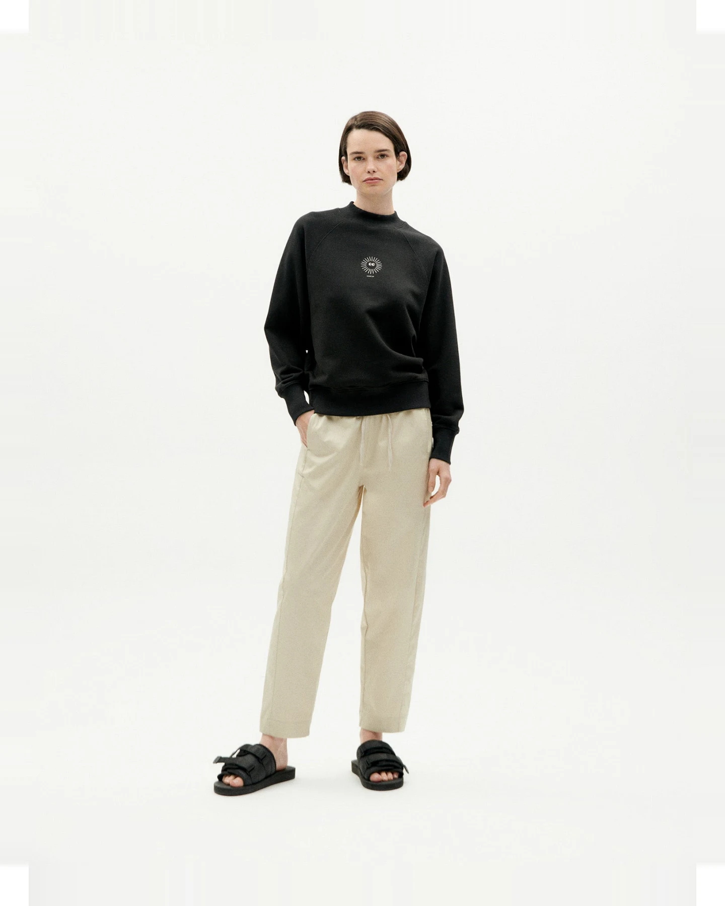 Thinking MU Damen vegan Sweatshirt Fantine Soleil Schwarz – Ansicht 2