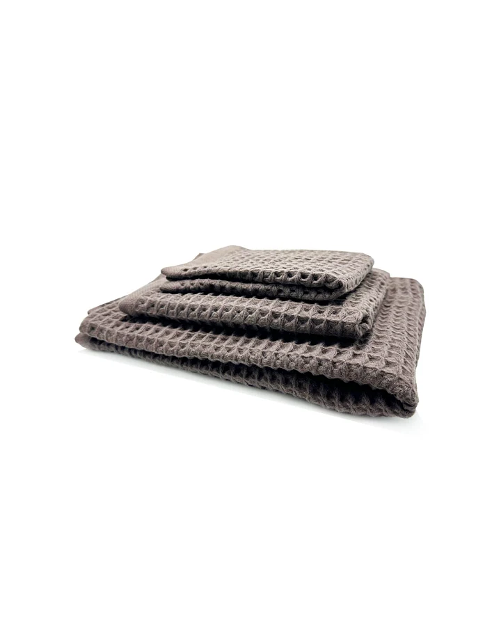 thies unisex vegan Washi Matou Waffelhandtuch Neri Braun