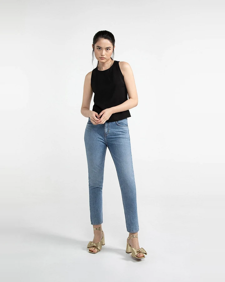 LOVJOI Damen vegan Jeans Pauleena Authentic Blau