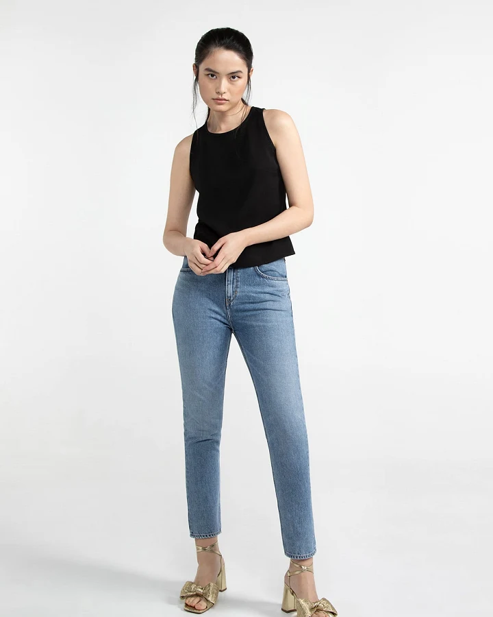 LOVJOI Damen vegan Jeans Pauleena Authentic Blau