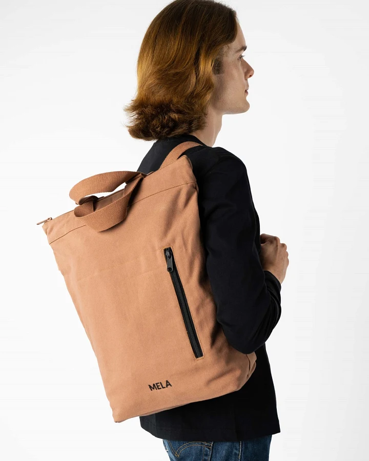 MELA Herren vegan Hybrid-Rucksack Anil Nougat