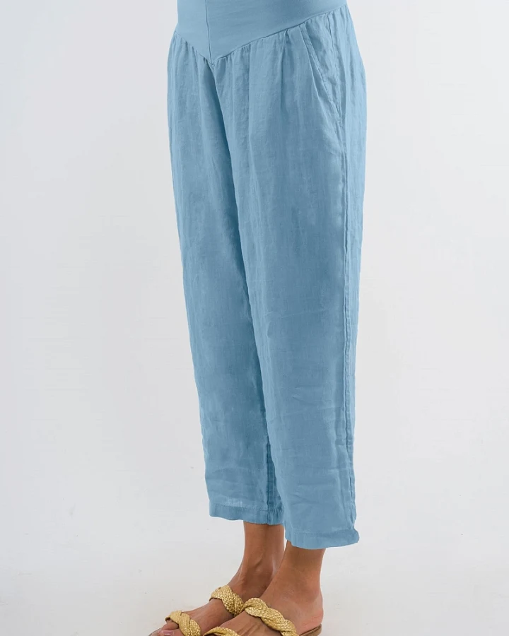 RAVENS VIEW IBIZA Damen vegan Leinenhose Sophia Faded Denim