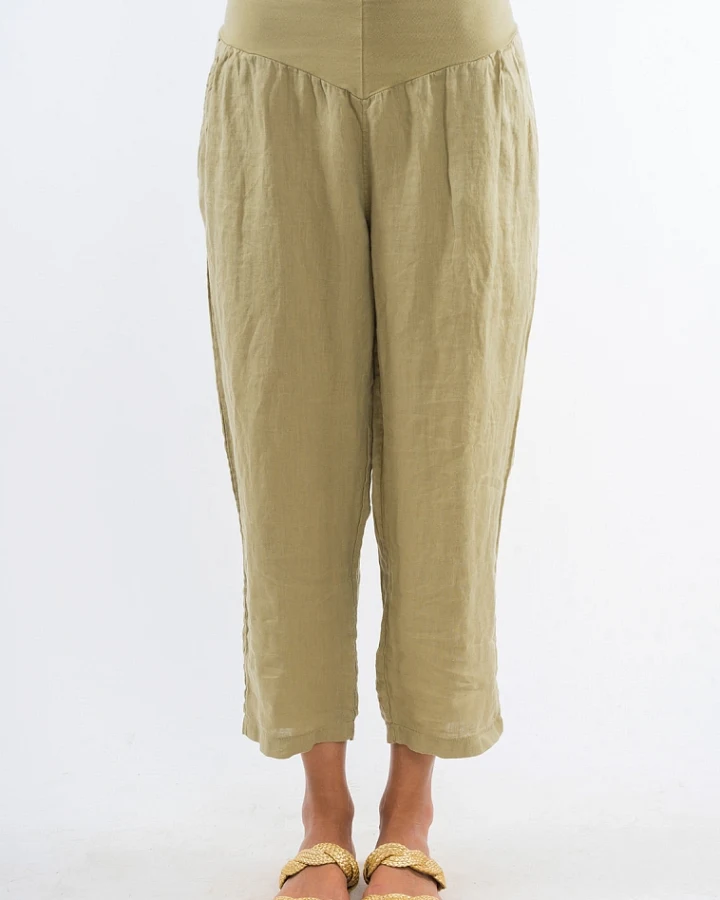 RAVENS VIEW IBIZA Damen vegan Leinenhose Sophia Dark Aloe