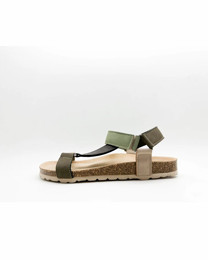 thies Damen vegan Sandalen Eco Bio Trek Multi Forrest Green