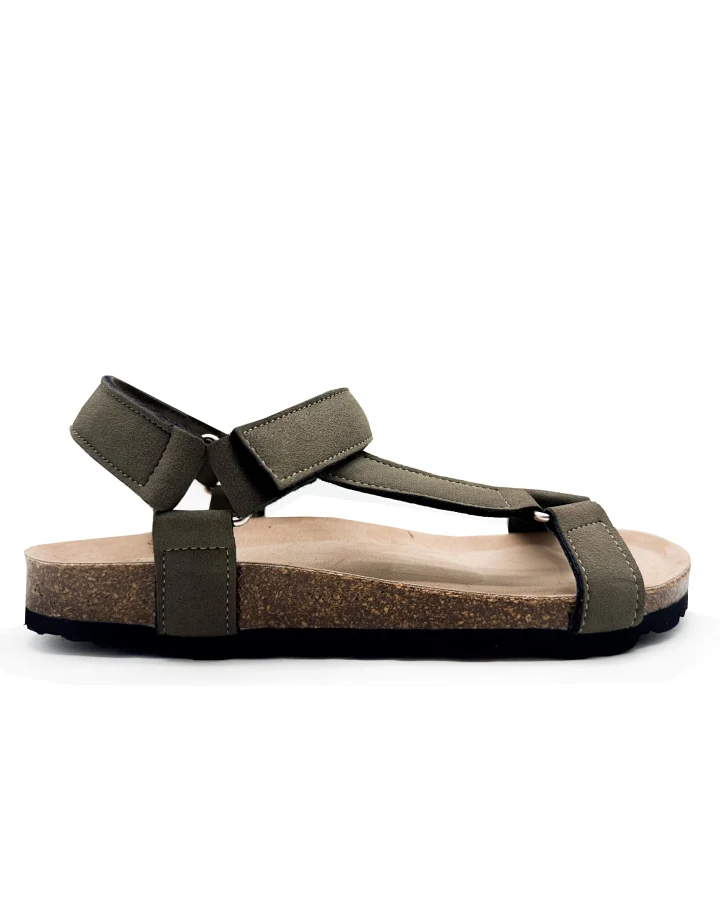 thies Damen vegan Sandalen Eco Bio Trek Kaki
