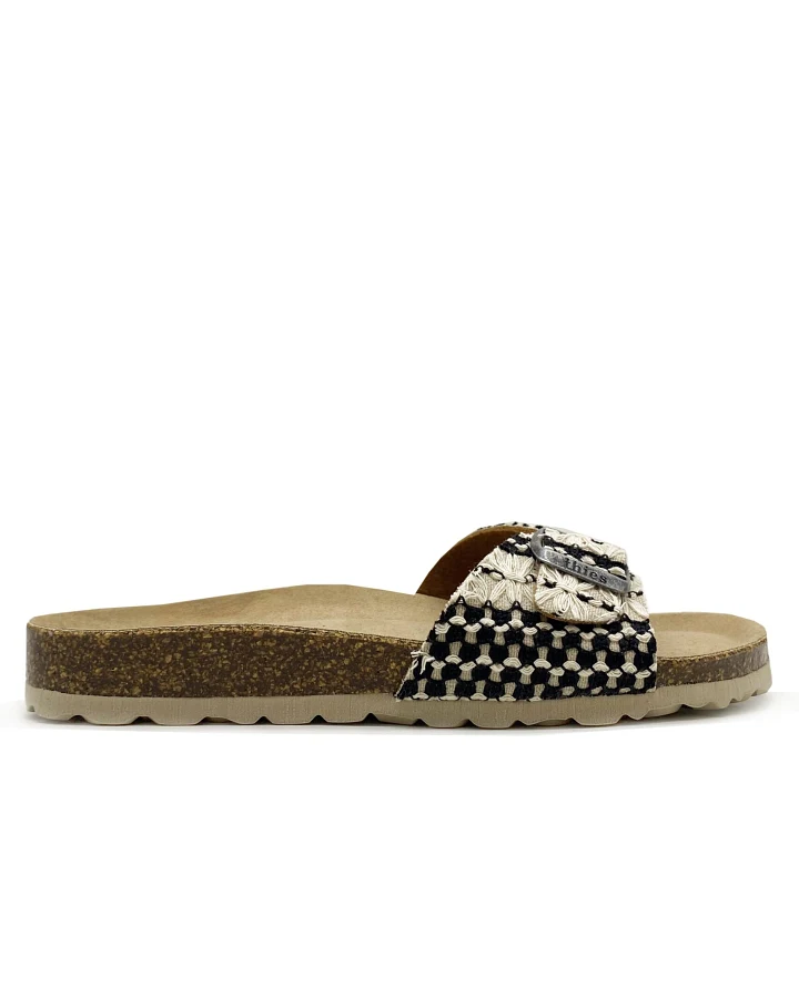 thies Damen vegan Riemchensandale Eco Boho Taupe