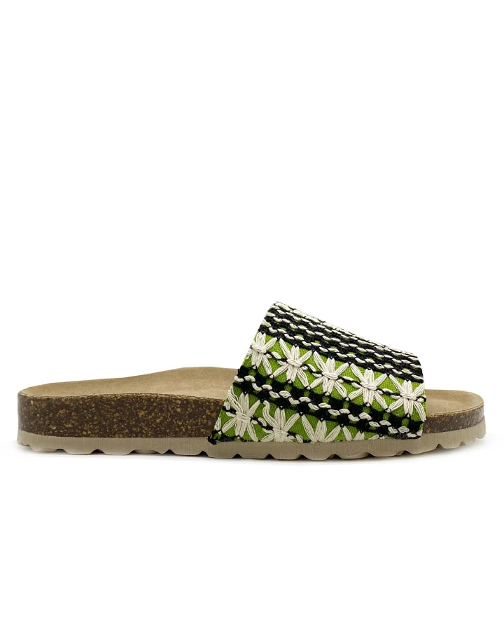 thies Damen vegan Slide Eco Boho Pool Grün