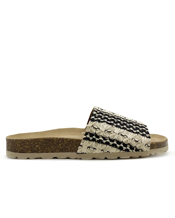 thies Damen vegan Slide Eco Boho Pool Taupe