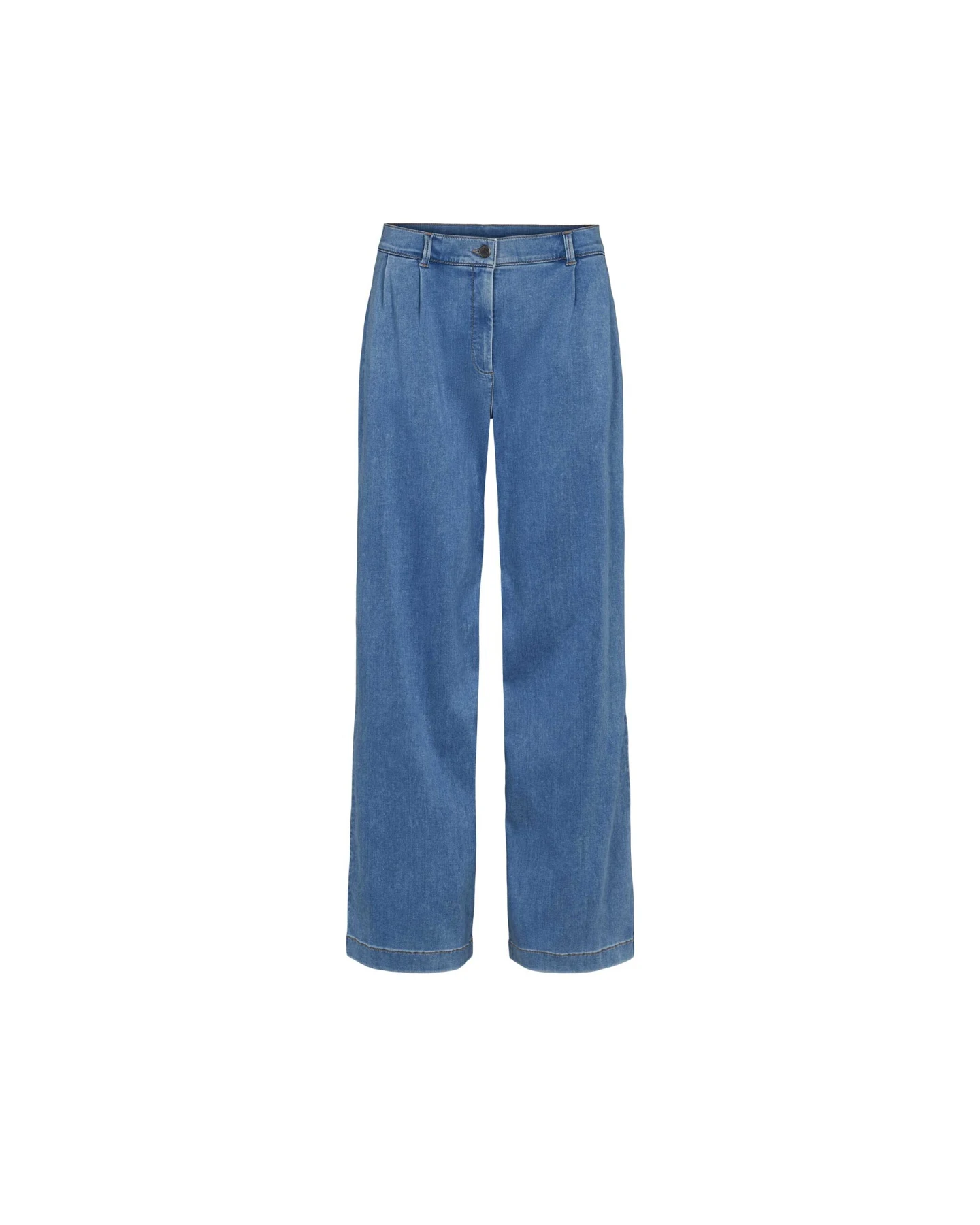 LAURIE Damen vegan Hose Loose Debbie Medium Length Washed Blue Denim – Ansicht 2