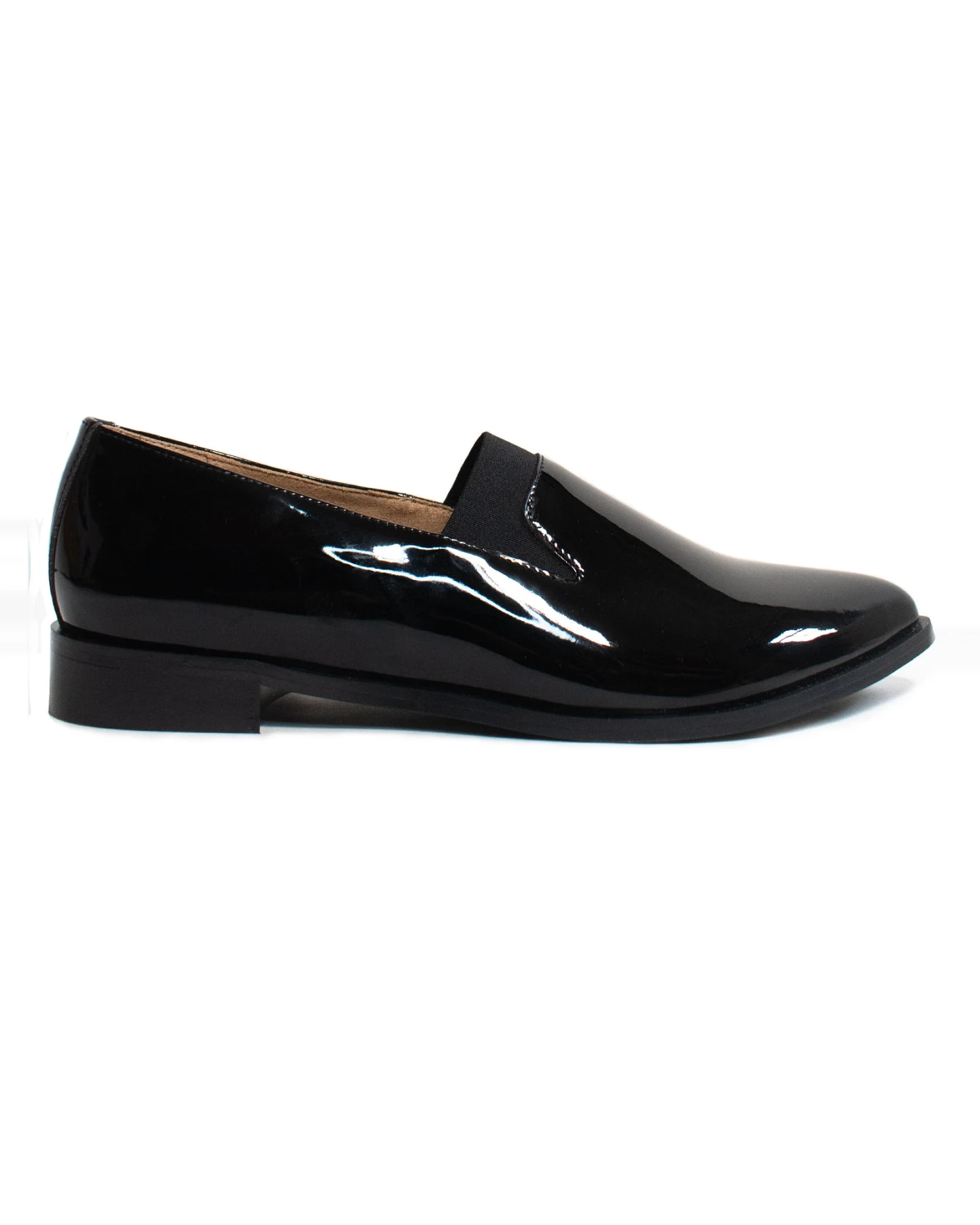 Will's Vegan Store Damen vegan Derby Loafer Lack Schwarz – Ansicht 2