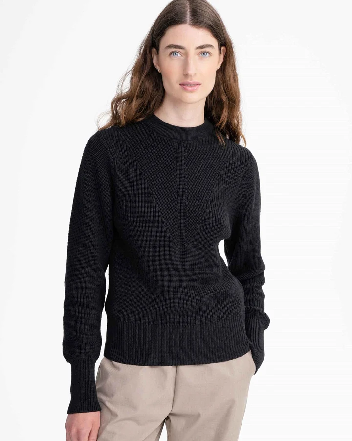 MELA Damen vegan Strickpullover Gauri Schwarz