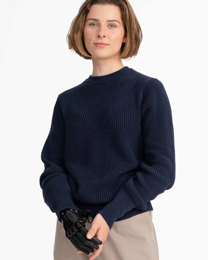 MELA Damen vegan Strickpullover Gauri Navy