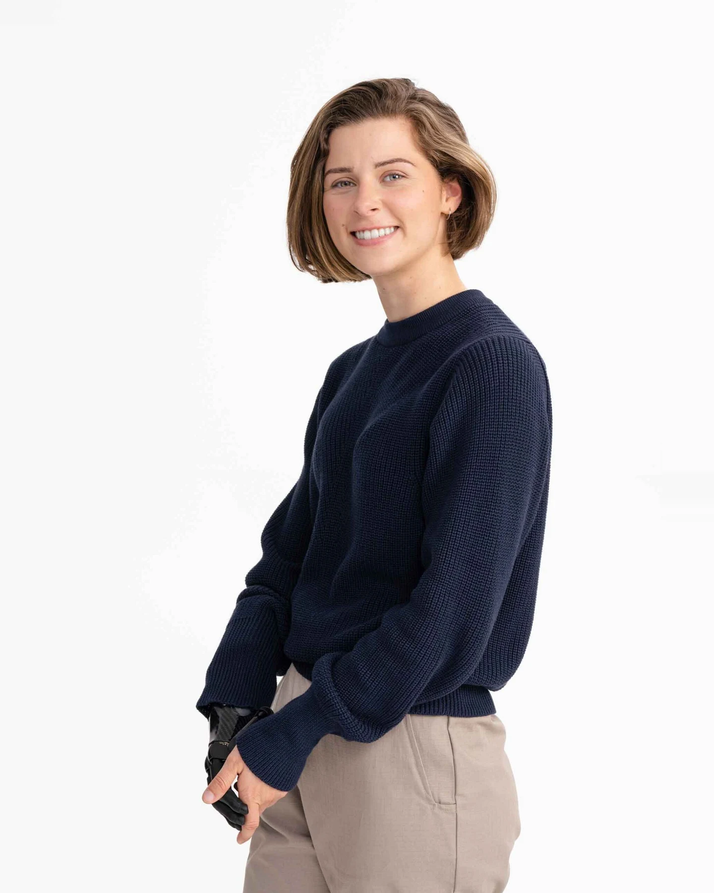 MELA Damen vegan Strickpullover Gauri Navy – Ansicht 2