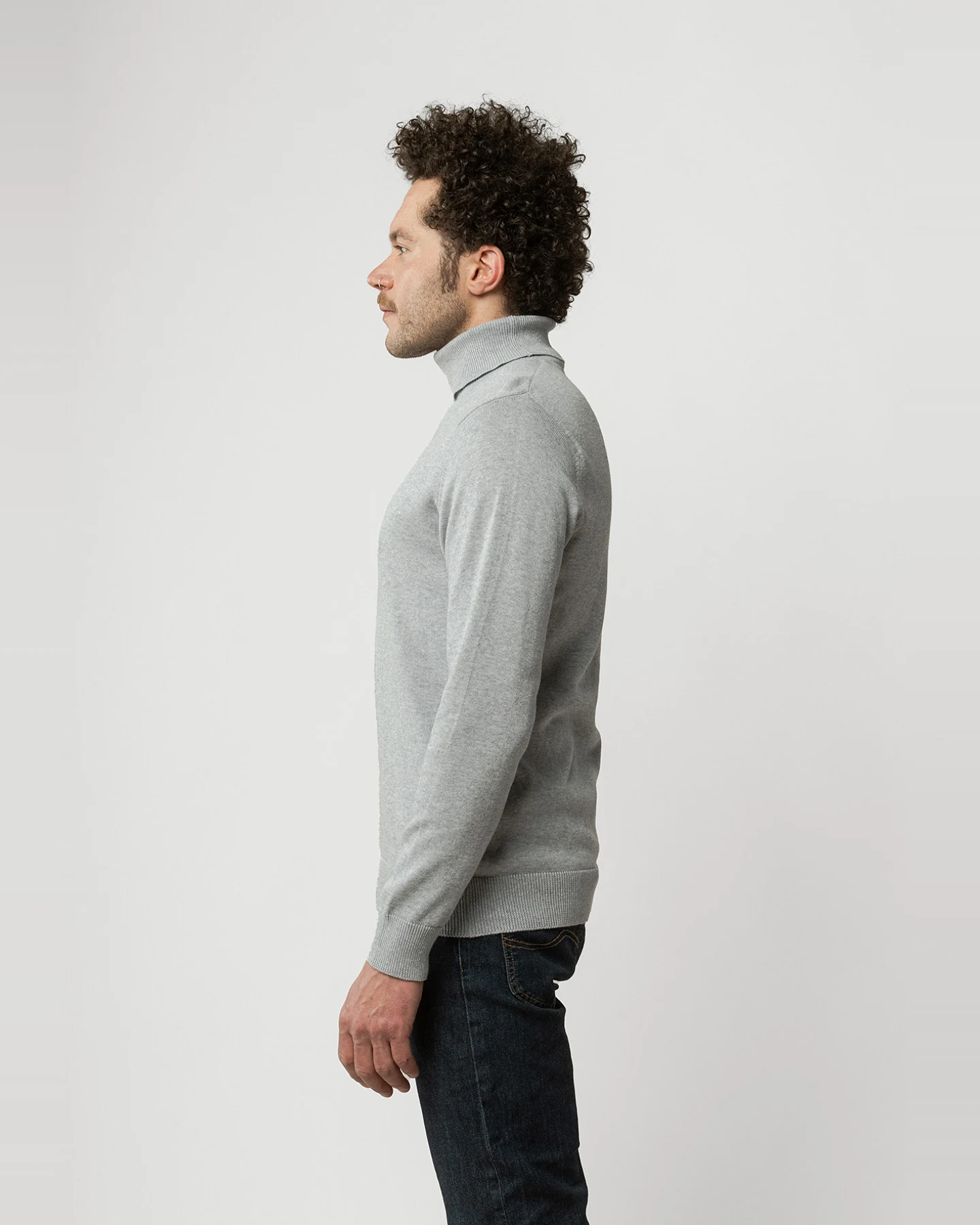 MELA Herren vegan Rollkragenpullover Kanja Grau – Ansicht 2