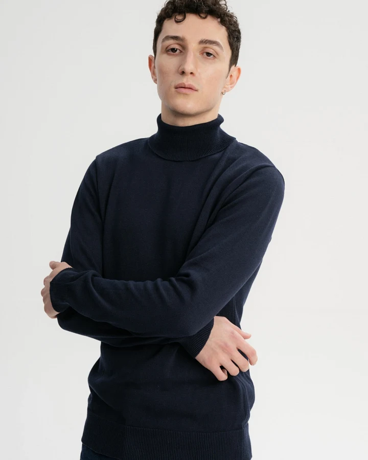 MELA Herren vegan Rollkragenpullover Kanja Navy