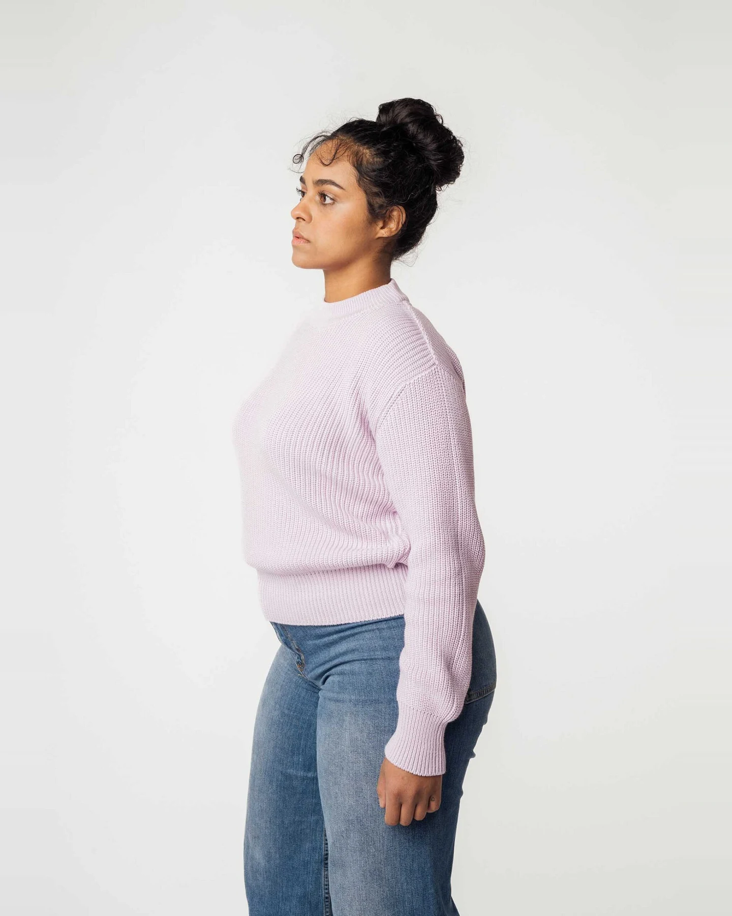 MELA Damen vegan Rippenstrickpullover Manika Flieder – Ansicht 2
