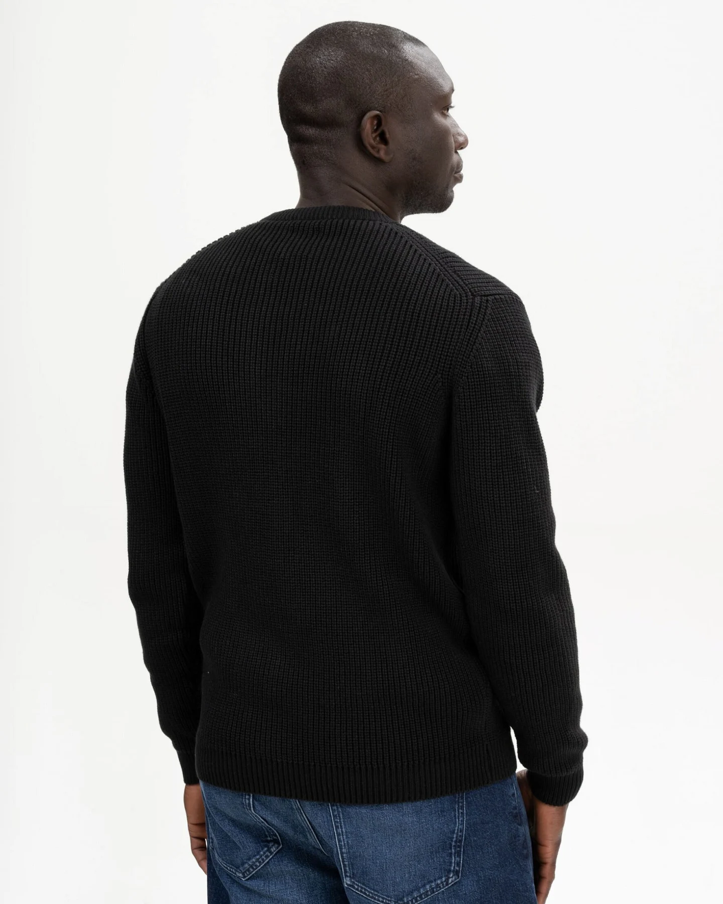 MELA Herren vegan Strickpullover Ravi Schwarz – Ansicht 2