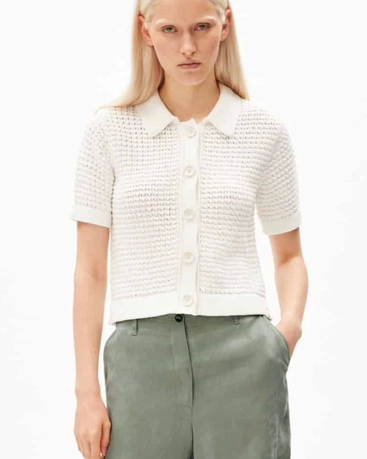 ARMEDANGELS Damen vegan Pasciaas Crochet Weiß
