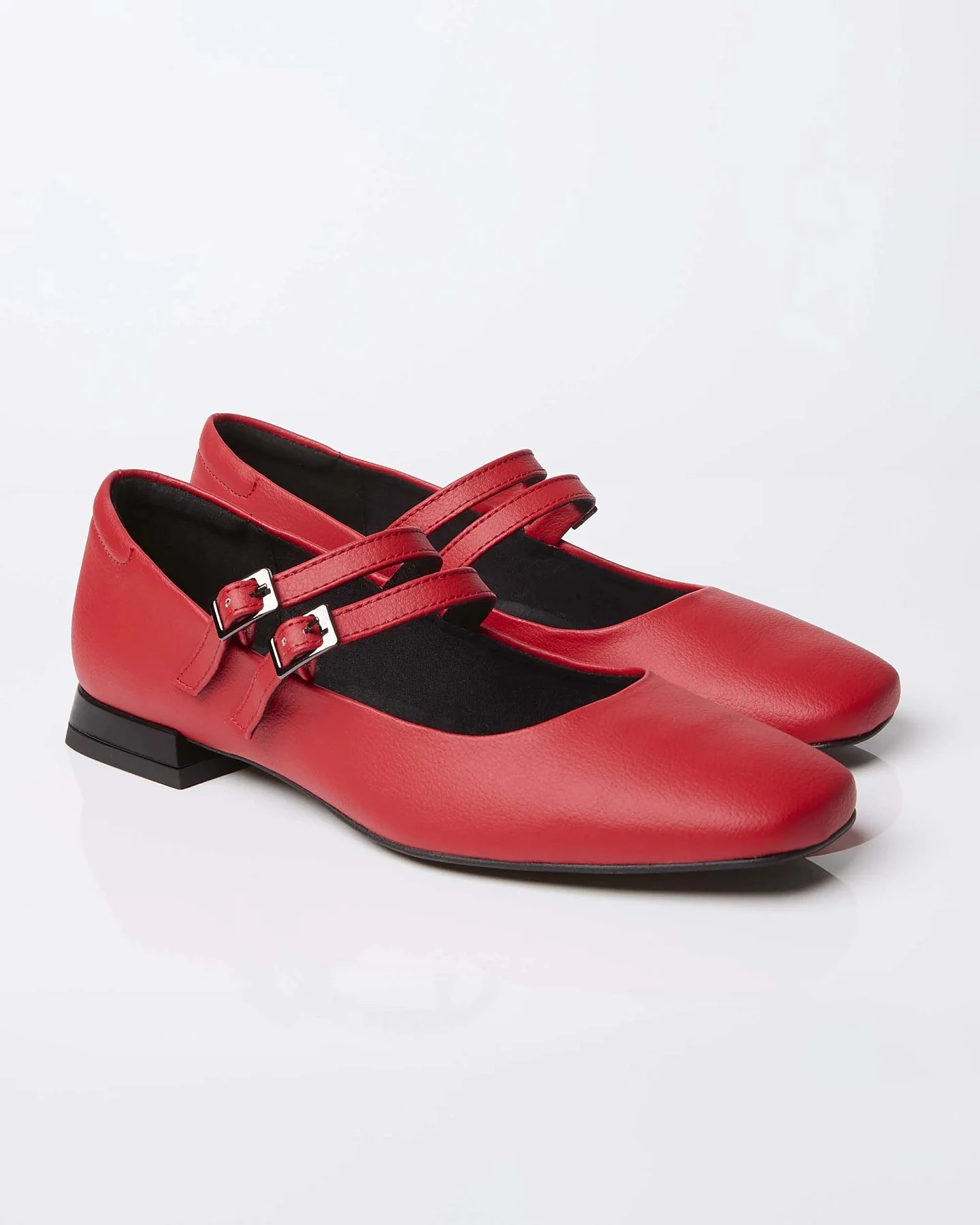 BOHEMA Damen vegan Ballerinas Mary Jane Strawberry Rot – Ansicht 2