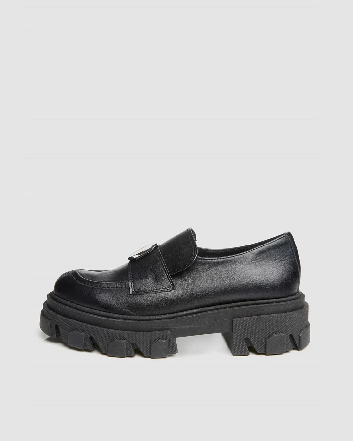 BOHEMA Damen vegan Loafer Blocky Schwarz