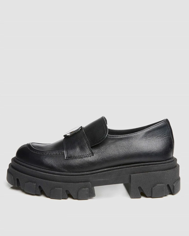 BOHEMA Damen vegan Loafer Blocky Schwarz