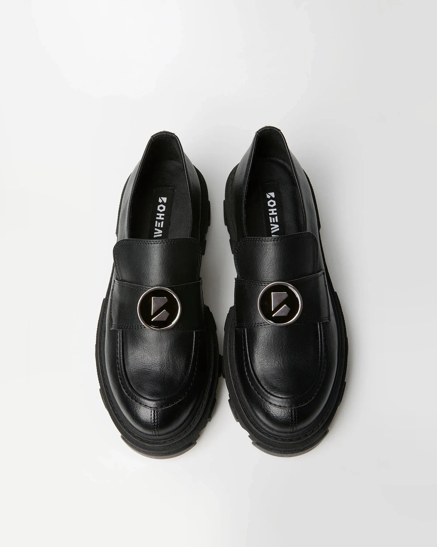 BOHEMA Damen vegan Loafer Blocky Schwarz – Ansicht 2