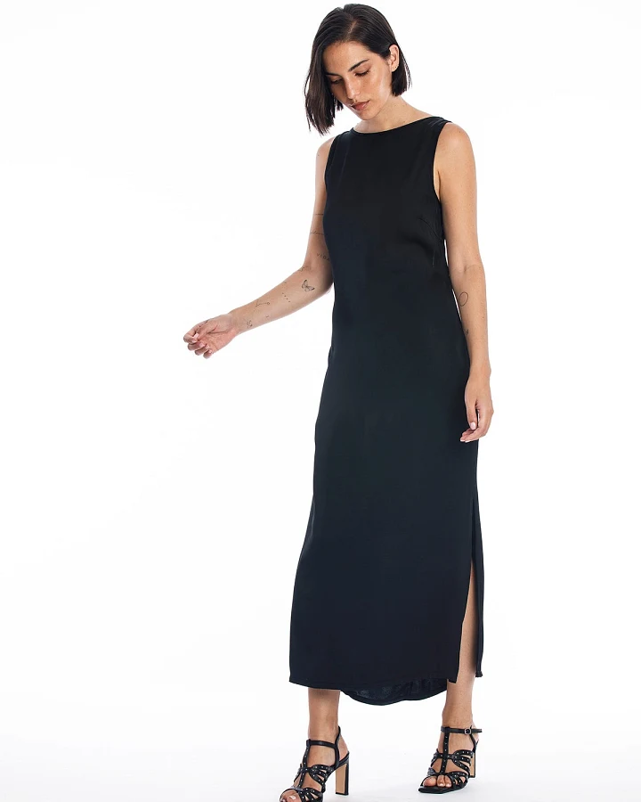 RAVENS VIEW IBIZA Damen vegan Kleid Liv Schwarz