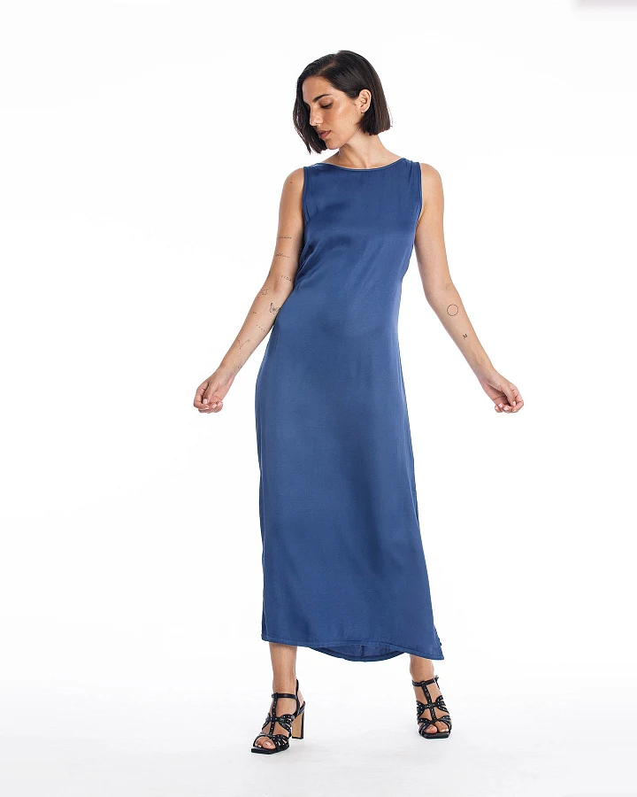 RAVENS VIEW IBIZA Damen vegan Kleid Liv Indigo Blau