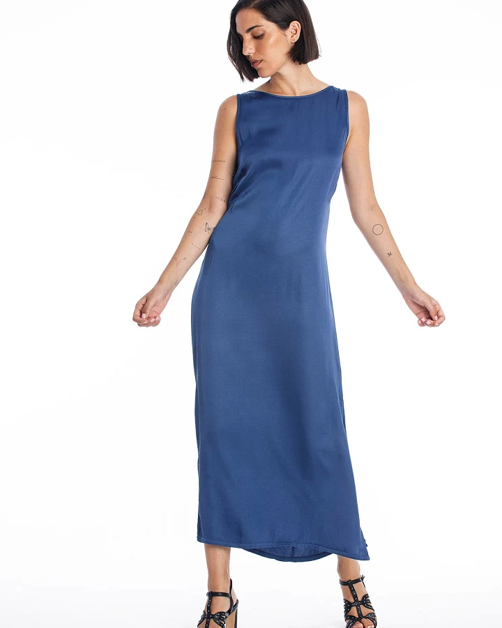 RAVENS VIEW IBIZA Damen vegan Kleid Liv Indigo Blau