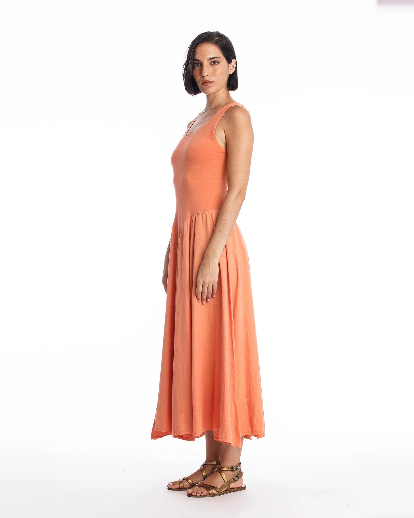RAVENS VIEW IBIZA Damen vegan Kleid Look Apricot – Ansicht 2