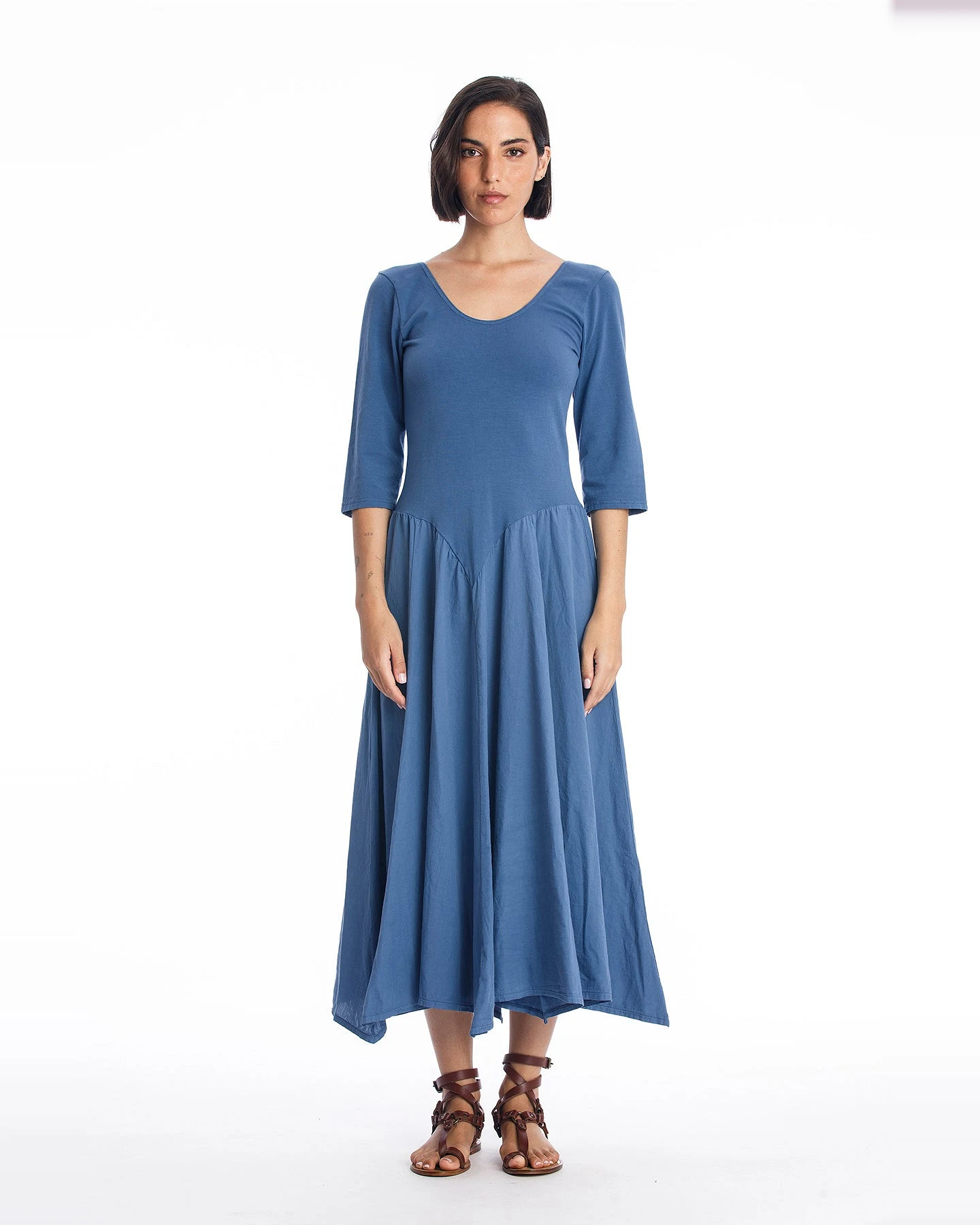 RAVENS VIEW IBIZA Damen vegan Kleid Look Ls Indigoblau – Ansicht 2