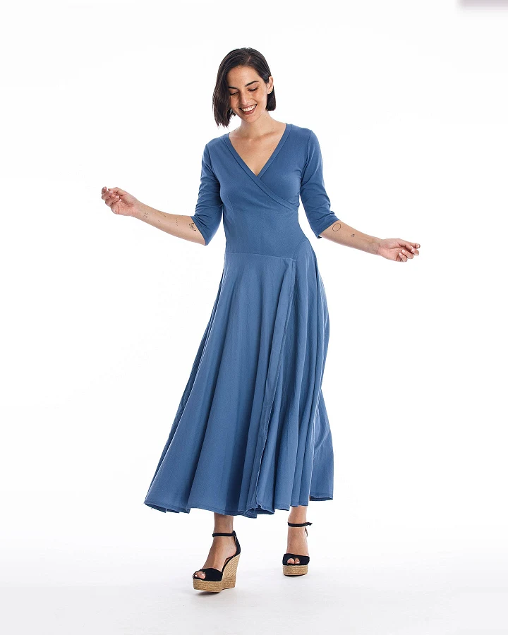RAVENS VIEW IBIZA Damen vegan Kleid Veronika Indigoblau