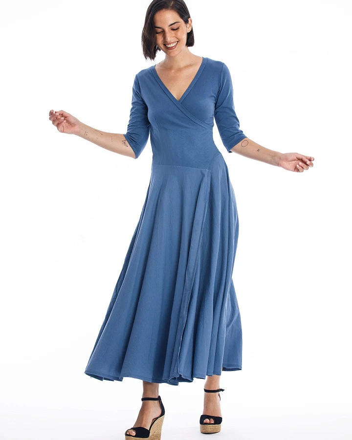 RAVENS VIEW IBIZA Damen vegan Kleid Veronika Indigoblau