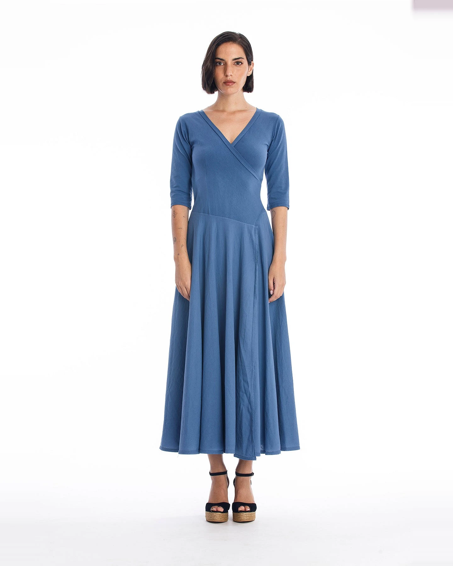 RAVENS VIEW IBIZA Damen vegan Kleid Veronika Indigoblau – Ansicht 2