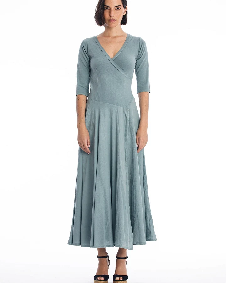 RAVENS VIEW IBIZA Damen vegan Veronika Kleid Chinois Grün