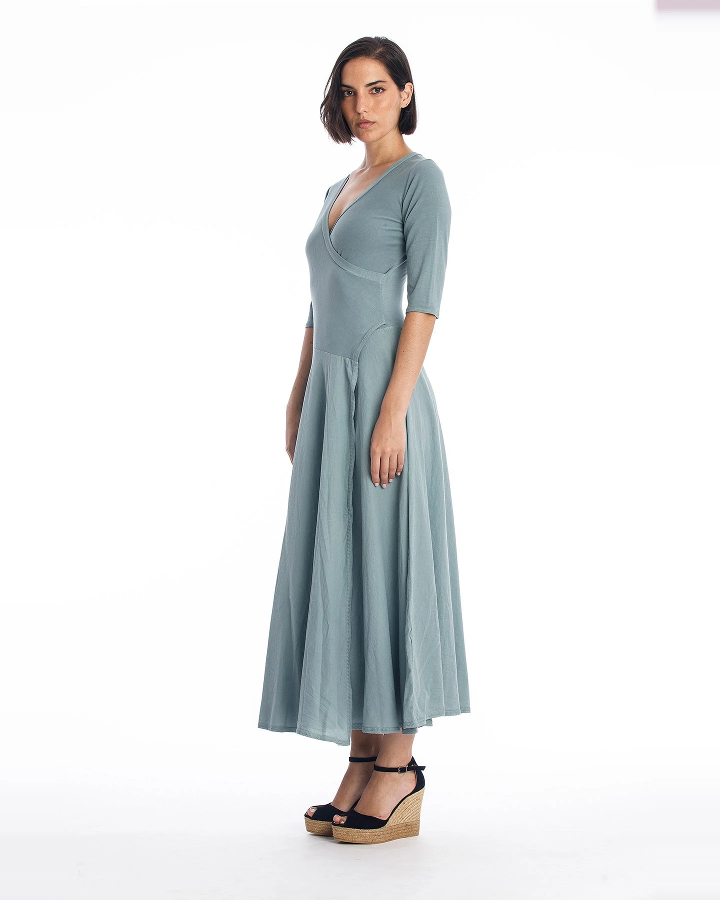RAVENS VIEW IBIZA Damen vegan Veronika Kleid Chinois Grün – Ansicht 2