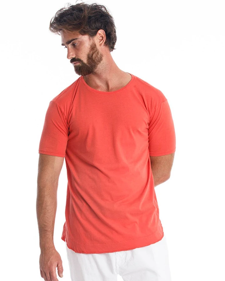 RAVENS VIEW IBIZA Herren vegan T-Shirt Rick Curved Radiant Red