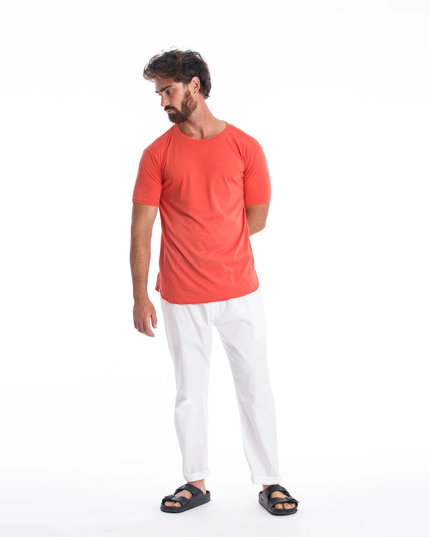 RAVENS VIEW IBIZA Herren vegan T-Shirt Rick Curved Radiant Red – Ansicht 2